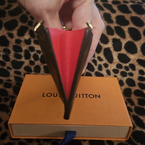LOUIS VUITTON Monogram Zippered Card Holder in Red (Microchipped) - Picture 5 of 12